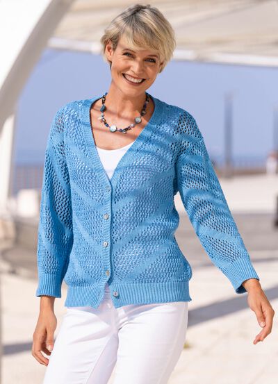 Cardigan med Ajour design 