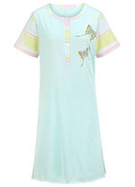 Förpackning med två nattlinnen, korta ärmar med knappslå 1X MINT, 1X BLEKT ROSA