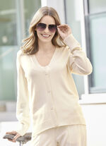 Kofta med nyull och kashmir ECRU