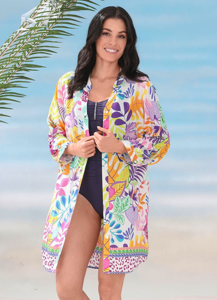 L&aring;ng blus med l&aring;nga &auml;rmar och kanttryck 