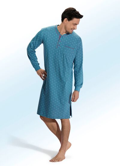 Nattlinne med knappsl&aring;, muddar och sidoslitsar 