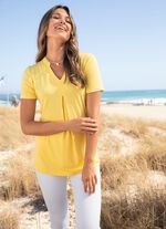 Enfärgad skjorttunika GUL
