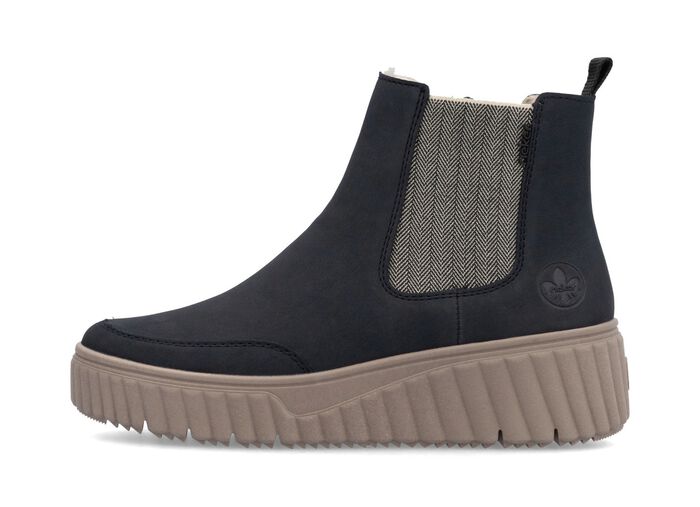 Rieker, trendiga damst&ouml;vlar, vinterskor, med uttagbar fotb&auml;dd M&Ouml;RKBL&Aring;