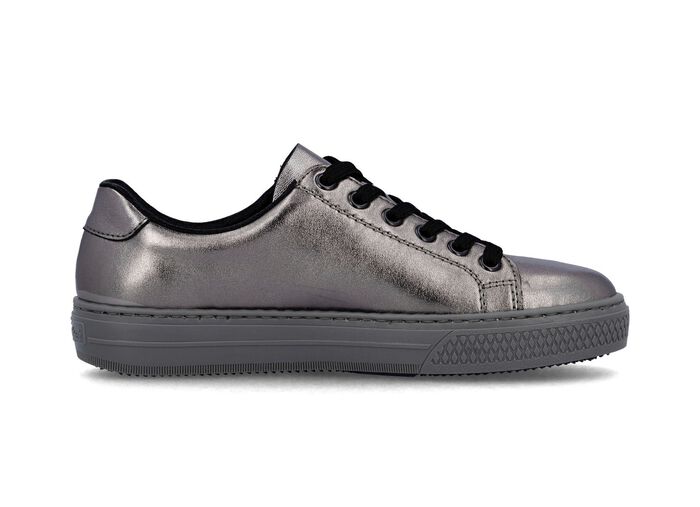 Rieker, trendiga damsneakers med dragkedja GAMMALT SILVER