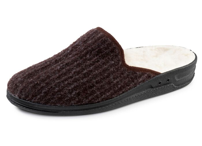 Fodrade herrtofflor, med ny ull 