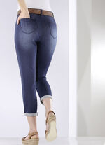 Jeans med push-up effekt MÖRKBLÅ