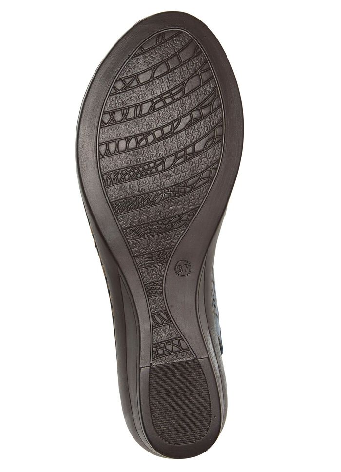 ELENA EDEN-sandal i luftigt, perforerat och skuggat nappal&auml;der av ko 