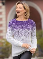 Jumper med inneh&aring;ll av alpacka ECRU-LILA