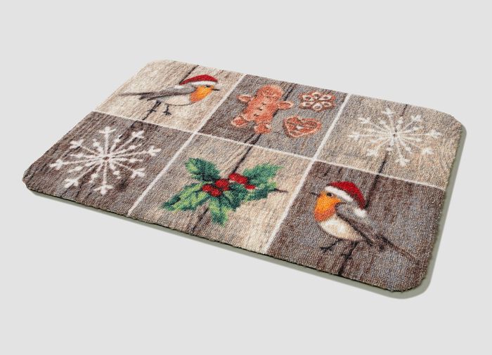 Patchwork d&ouml;rrmatta med halkfri latexbaksida 