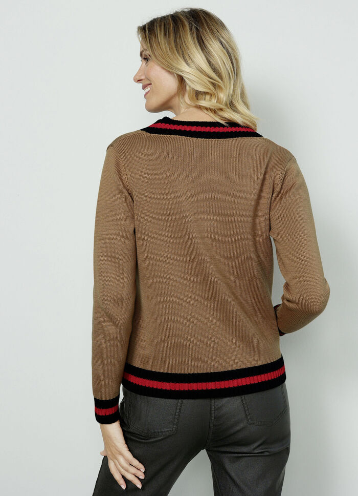 Pullover med kontrasterande ränder 
