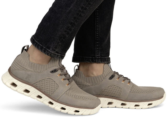 Rieker sneakers med elastisk dekorativ snörning TAUPE