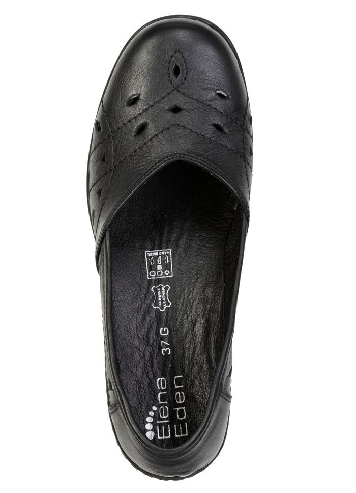 ELENA EDEN, bekv&auml;ma damtofflor, bredd H, med uttagbar fotb&auml;dd SCHWARZ