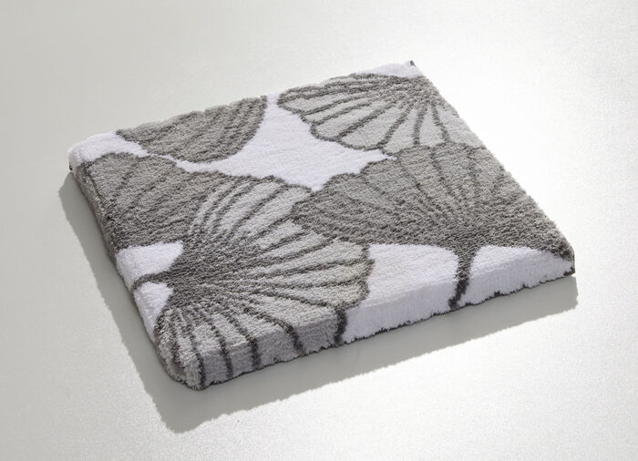 Badrumsset med motiv av ginkgoblad GRÅ
