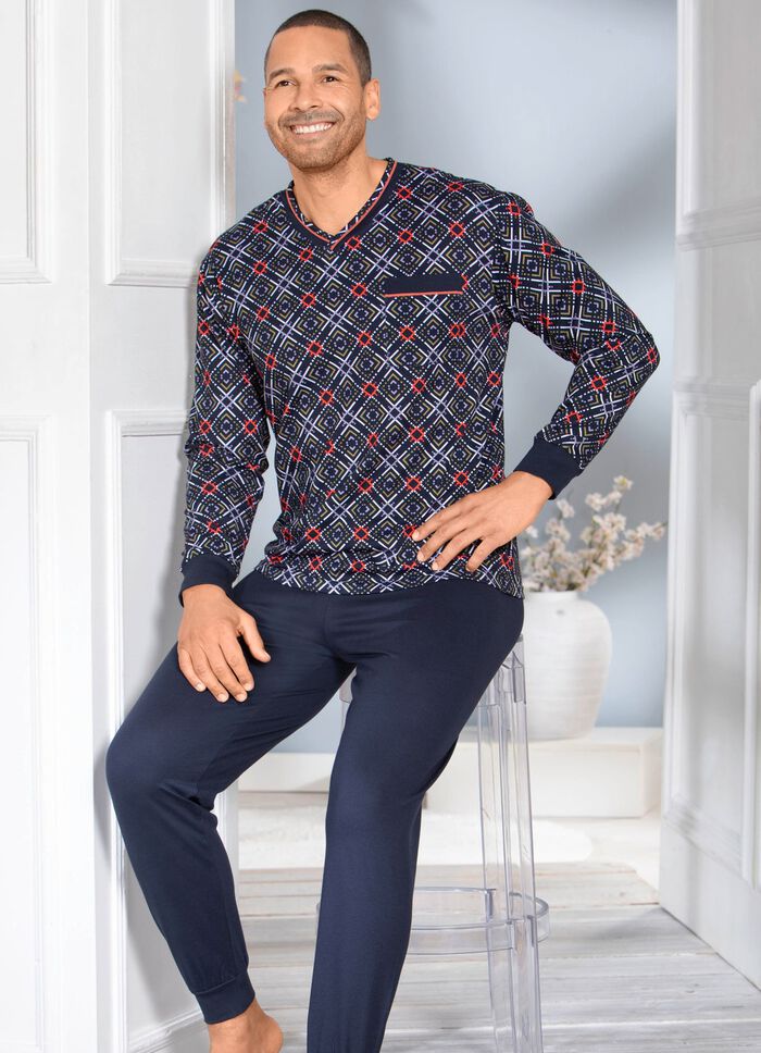 Pyjamas med V-ringning och muddar 