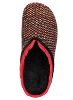 Laurina, klassiska damtofflor, med uttagbar fotb&auml;dd SVART-R&Ouml;D-F&Auml;RGERIGT