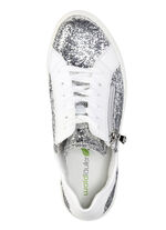 Waldläufer sneakers med spritt glitter och leopardtryck SVART-VITT