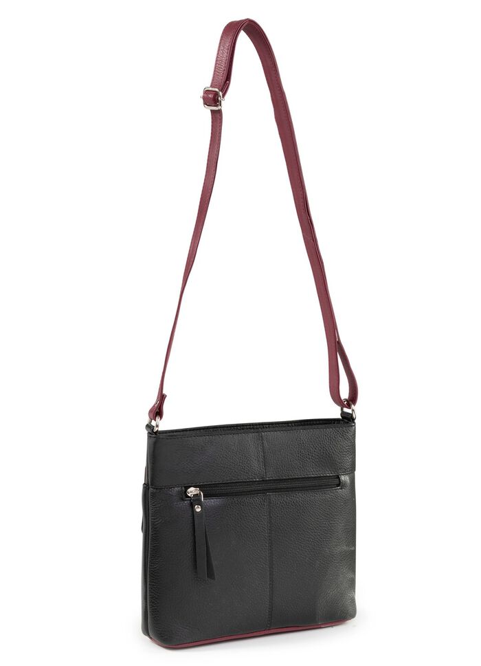 Laurina, v&auml;ska, dam, med justerbar axelrem SVART-BORDEAUX