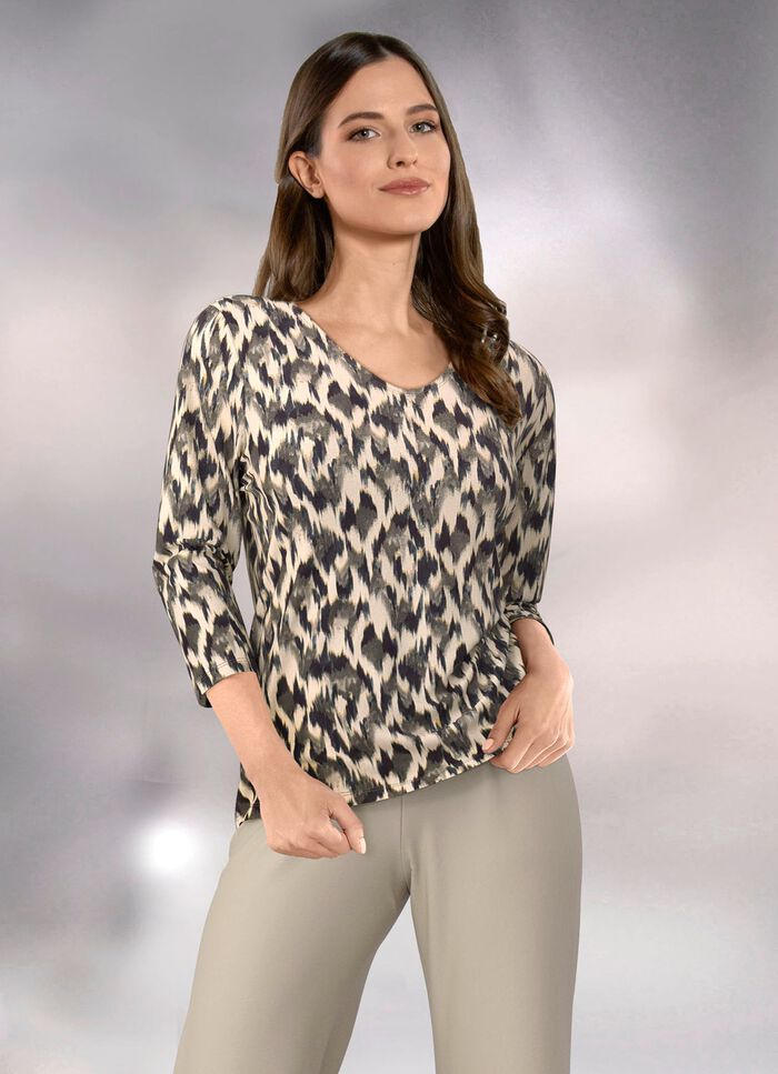 Skjorta med f&auml;rgsprakande allover-tryck 