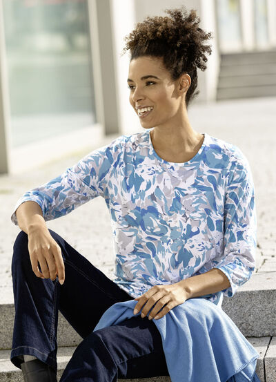 Skjorta med all-over tryck, , large