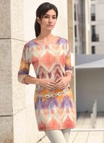 Stickad tunika i tryckt finstickning 