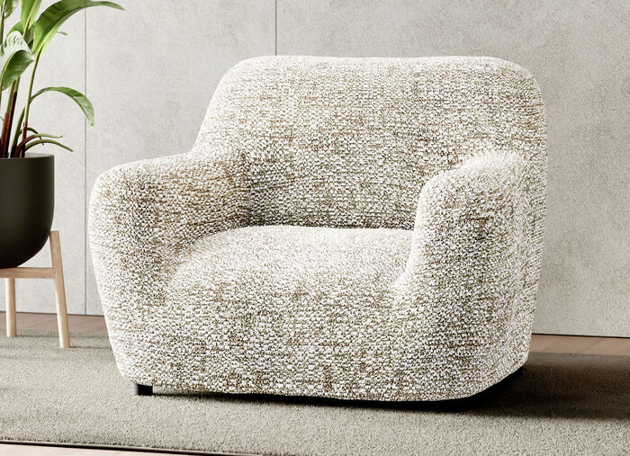 Bielastiska stretchöverdrag i mikrofiber BEIGE