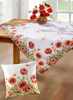 Bord- och rumsdekoration med vallmomotiv 