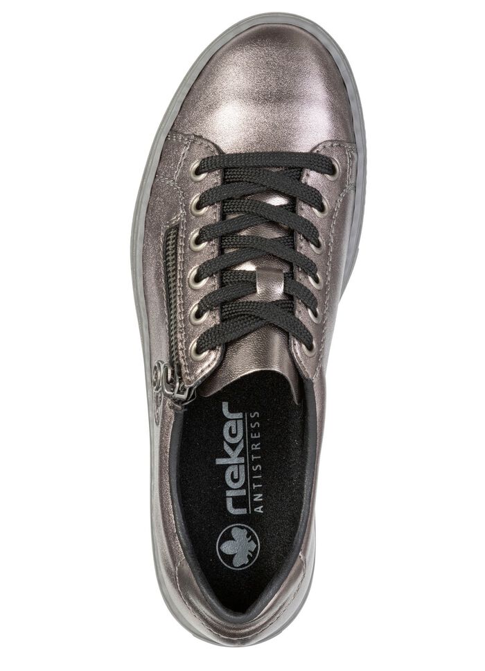 Rieker, trendiga damsneakers med dragkedja GAMMALT SILVER