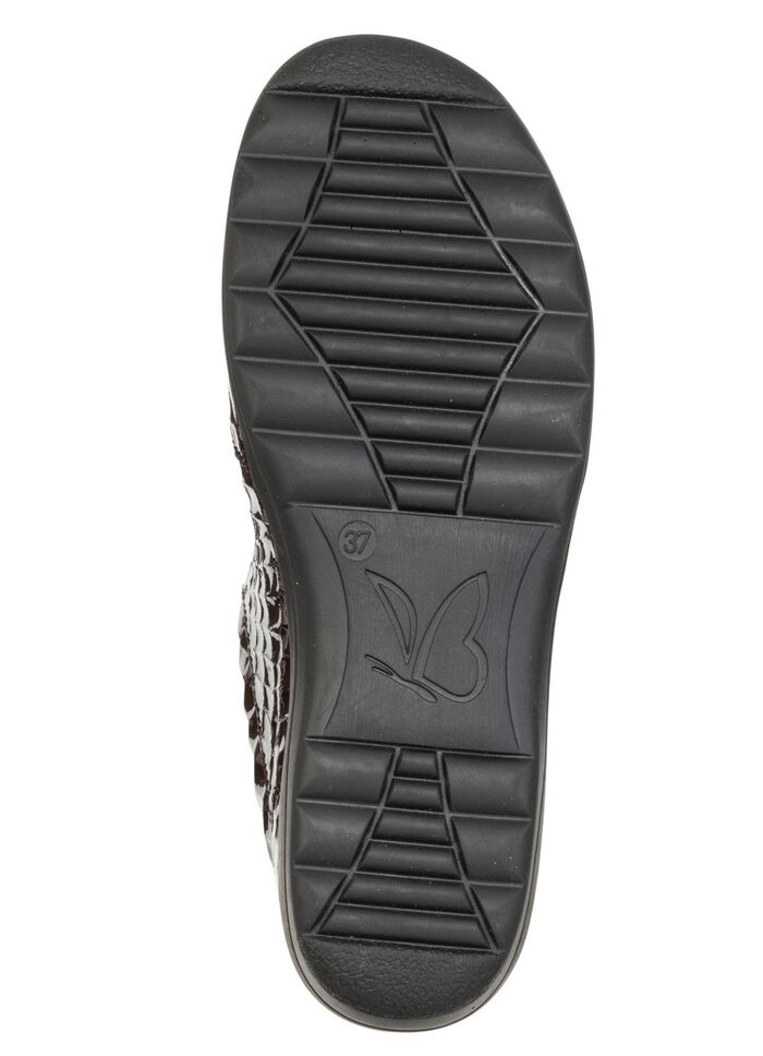 Caprice, eleganta damtofflor, bredd H, med uttagbar fotb&auml;dd BOURGOGNE