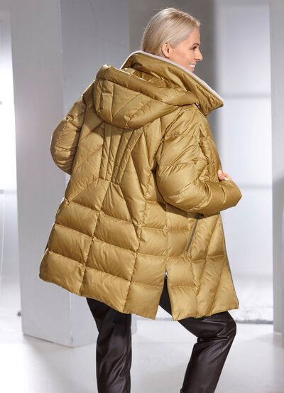 Dunjacka med avtagbar huva 