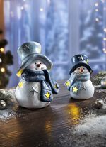 LED polyresin sn&ouml;gubbe, set om 2 