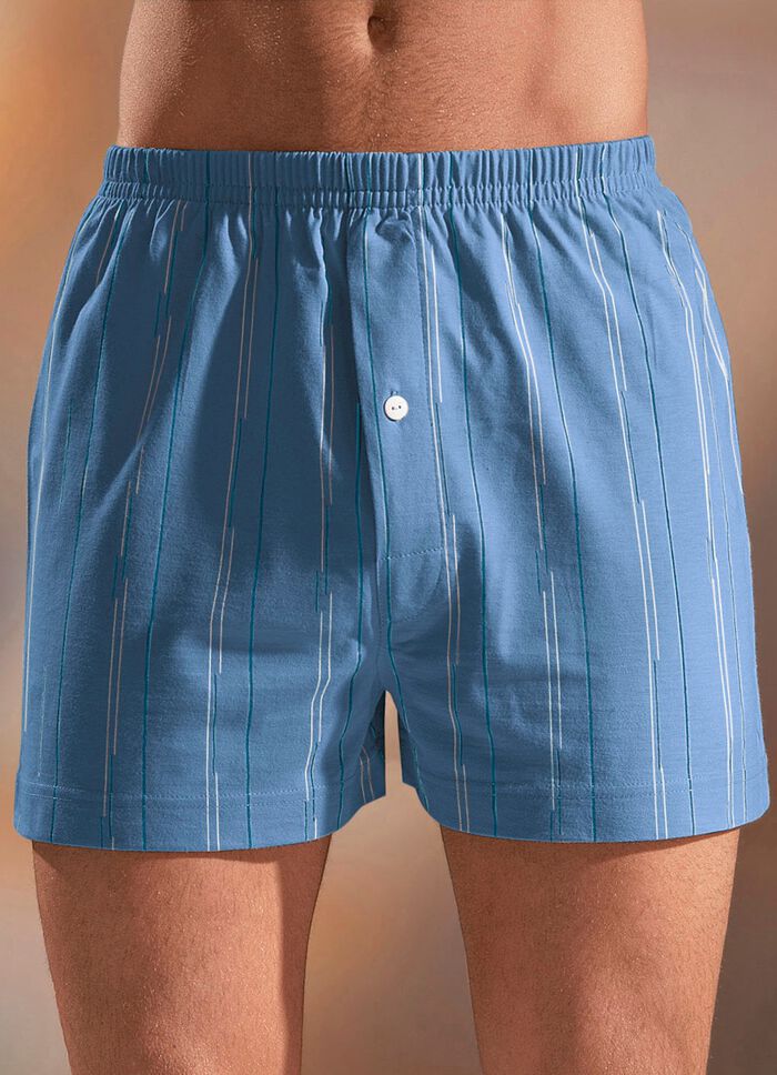 Fyrpack boxershorts, med ficka, enf&auml;rgade med r&auml;nder 