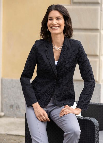 Blus kavaj med bomull 