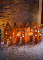 Hussiluett i rost utseende med integrerade fairy lights 