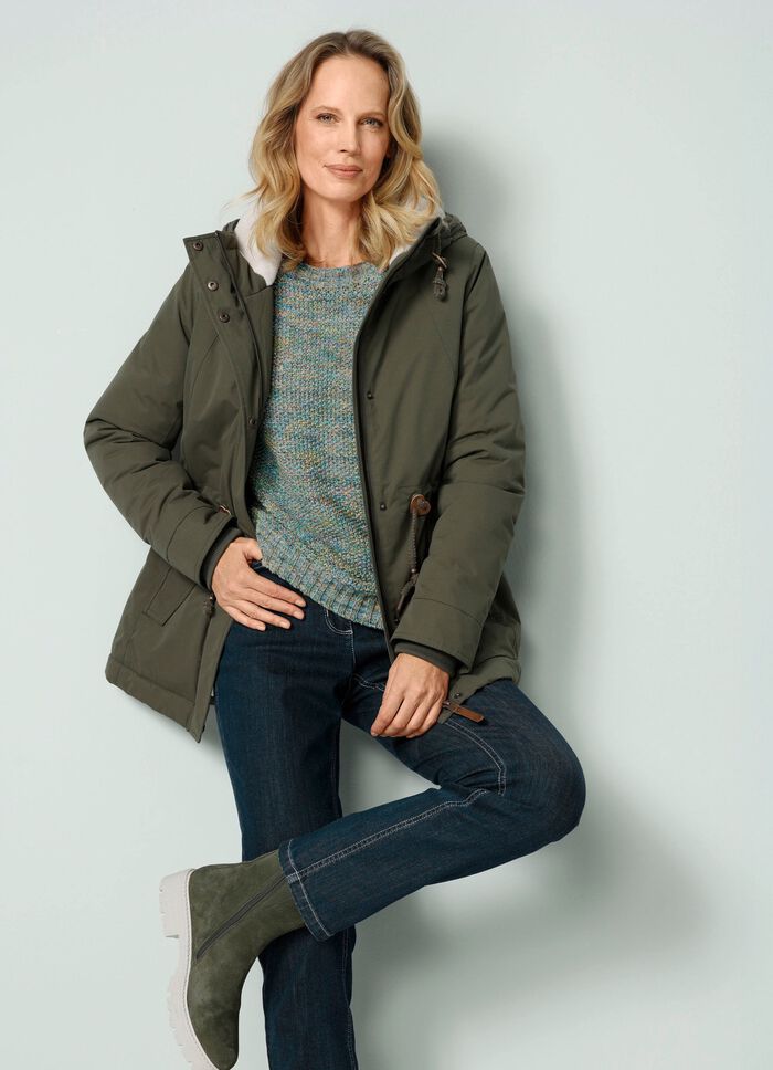 Funktionsjacka med fast huva 