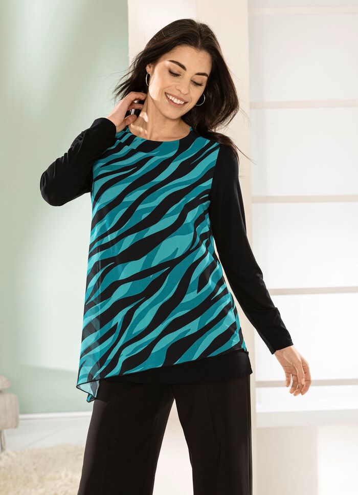 Skjorta med asymmetrisk f&aring;ll 