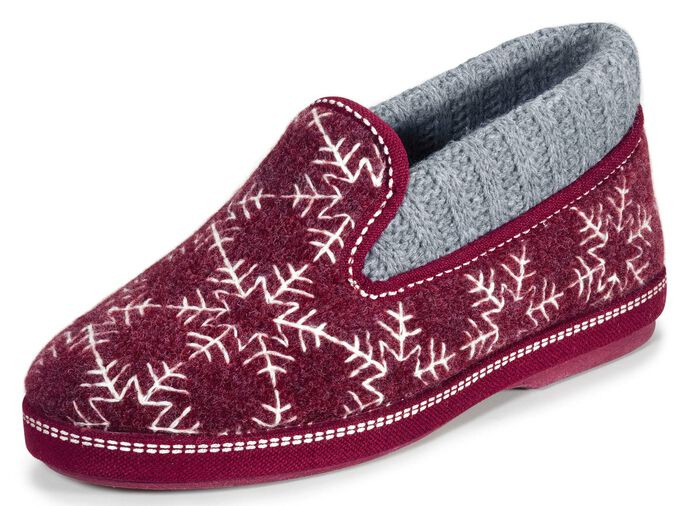 Laurina tofflor med vadderad stickad krage 