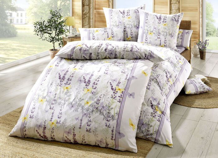 Sängkläder set med färgglad lavendel äng 