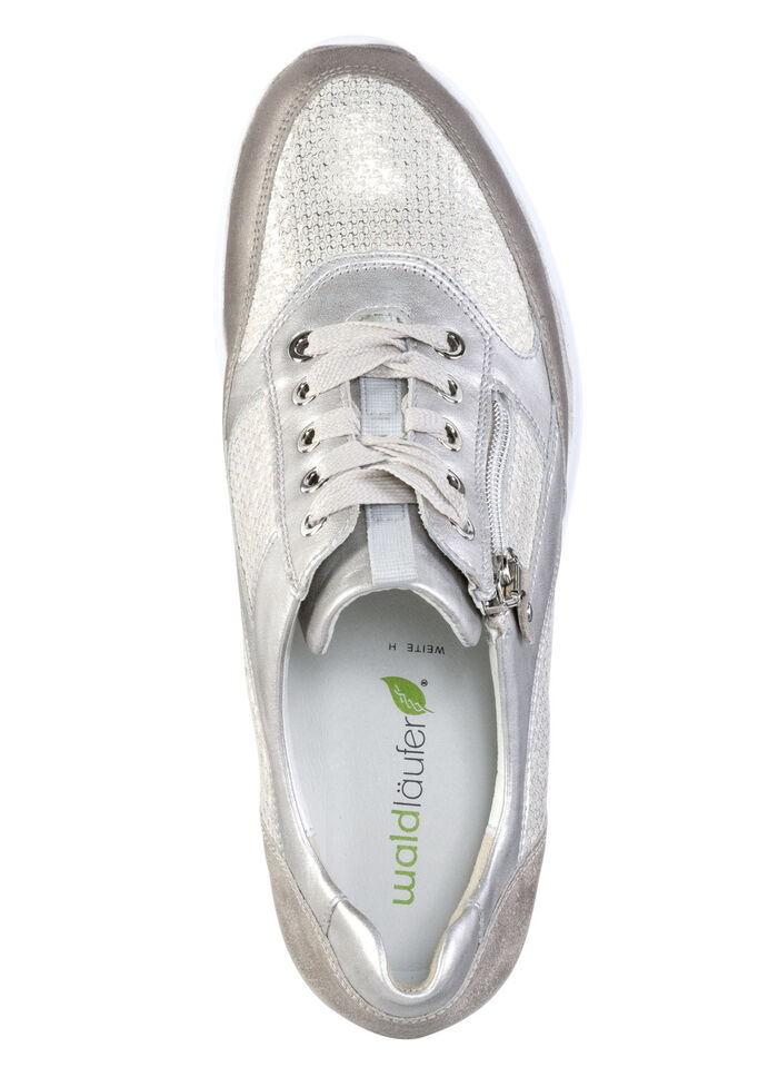 Waldläufer sneakers gjorda av en fin lädermaterialmix SEKT-BRONS-PLATIN