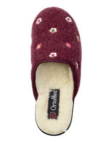 Fodrade damtofflor, med ny ull BORDEAUX