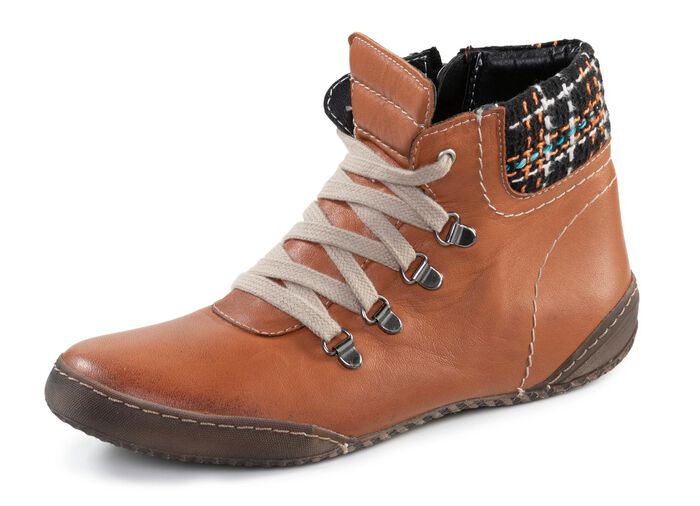 ELENA EDEN skosko med sn&ouml;rning och vadderad skaftkant i textil 