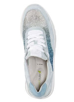 Ranger sneakers med gradient, gnistrande strass BLEU