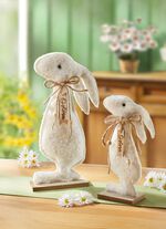 Kanin p&aring; tr&auml;bas, set om 2 