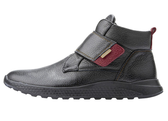 Waldläufer, bekväma damstövlar, bredd H, med uttagbar fotbädd SVART RÖD