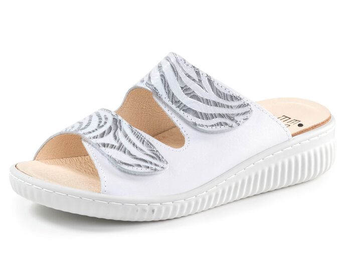 ELENA EDEN mulor med delvis skimrande zebratryck 