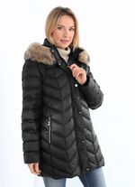 Dunjacka med avtagbar huva 