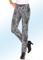 Jacquardbyxor i trendig leoparddesign 