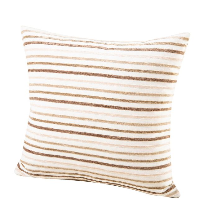 Kuddfodral i randig design BEIGE