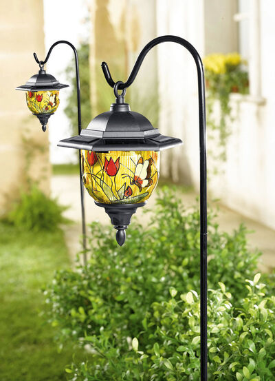 Tiffany solcellslampor, set om 2 