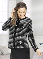 Cardigan med genomarbetad texturerad mix 