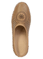 Gemini, sommarsabot för kvinnor, vidd G, med uttagbar fotbädd COGNAC